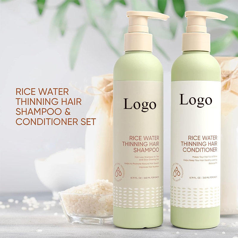 Private Label Hydrating Organic Anti Hair Loss Rice Water Shampoo And Conditioner Hair Care For Oily Skin